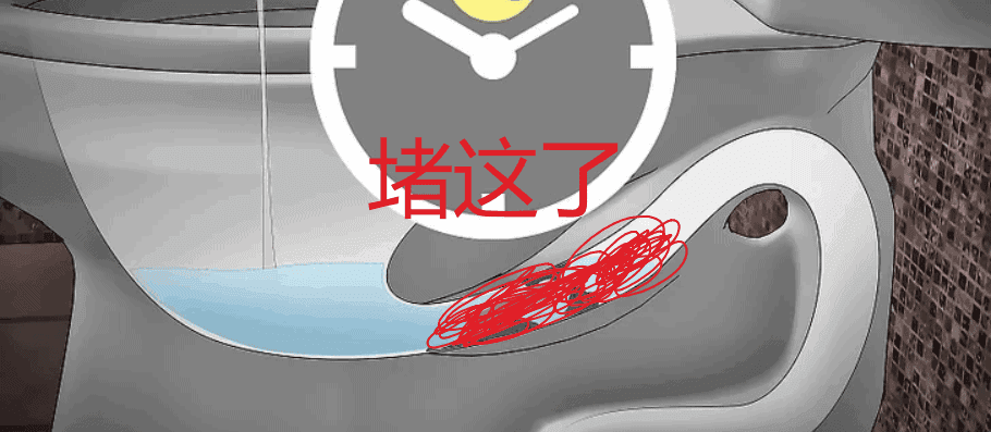 马桶堵塞的情况